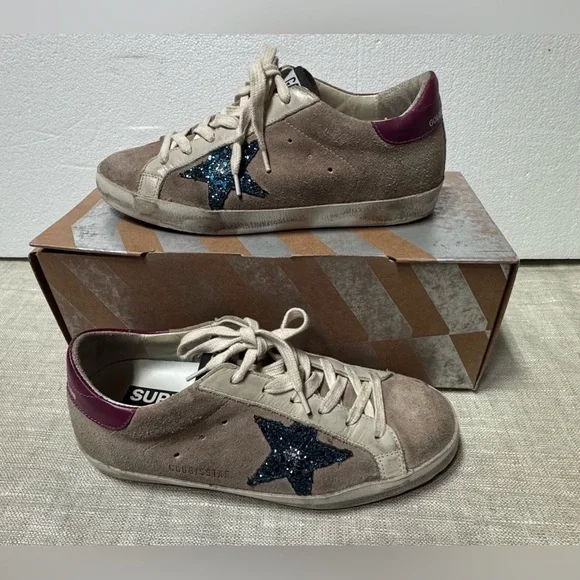 Golden Goose Beige and Blue Suede
Superstar Sneakers Size 6” - Picture 1 of 12